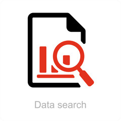 data search and magnifier icon concept