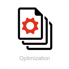 optimization and gear icon concept