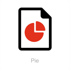 pie and graph icon concept