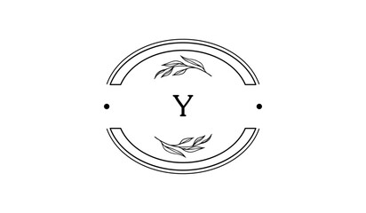 Luxury Circular Floral Leaves Alphabetical Logo