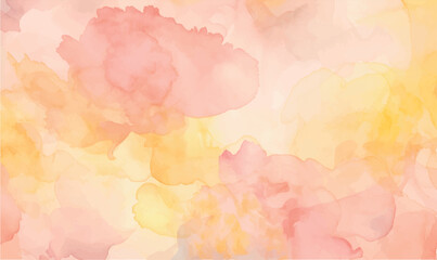 abstract pink orange yellow background with watercolor splashes