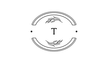 Luxury Circular Floral Leaves Alphabetical Logo
