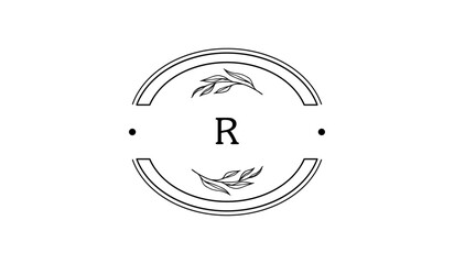 Luxury Circular Floral Leaves Alphabetical Logo
