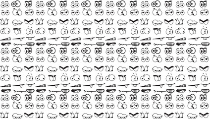seamless pattern with emoji multi faces 