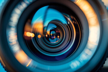 A camera lens close-up - obrazy, fototapety, plakaty