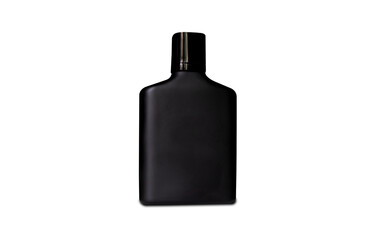Black bottle isolated on transparent background and PNG file, design mock-up cosmetic men perfume