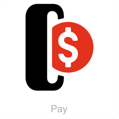 Pay and money icon concept