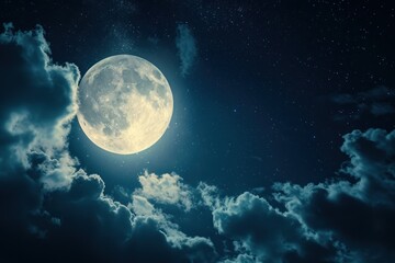 Fototapeta na wymiar Moonlit night sky