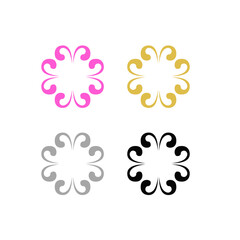 Luxury Ayurveda Wellness Spa Sign Symbol Logo isolated on white