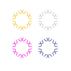 Luxury Ayurveda Wellness Spa Sign Symbol Logo isolated on white