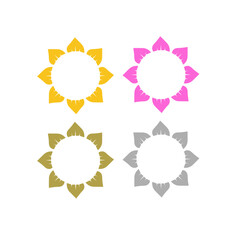 Luxury Ayurveda Wellness Spa Sign Symbol Logo isolated on white