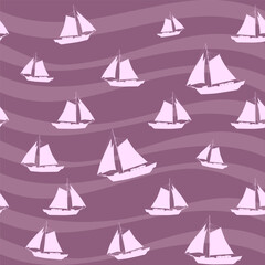 Ship seamless pattern, vector illustration