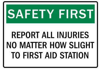 Fototapeta premium First aid station sign first aid station in office