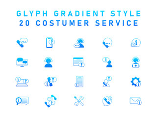 20 Collection Of Costumer Support Service  Icon, Call Center, Assistant, Operator, Chat, Support.