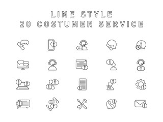 20 Collection Of Costumer Support Service  Icon, Call Center, Assistant, Operator, Chat, Support.