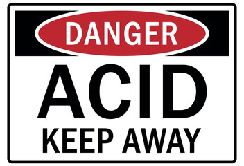 Keep away warning sign acid