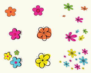 spring flower set collection icon vector illustration