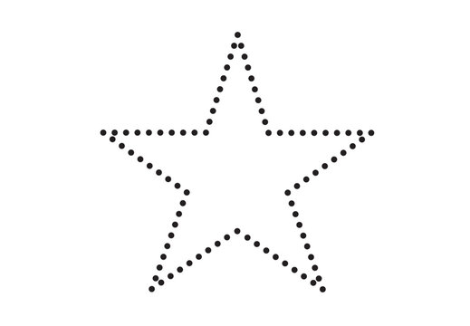 5 pointed dotted star concept. editable clip art.