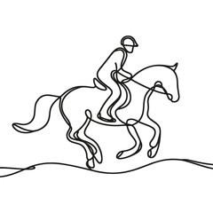 Riding in a line drawing style