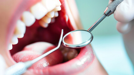 Woman Getting Teeth Checked by Dentist