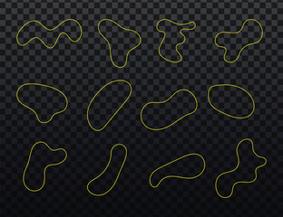 handdrawn abstract blob fluid line shape collection vector