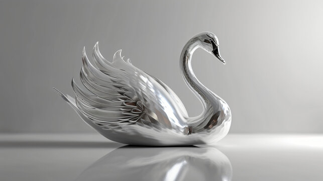 Metallic reflective material swan
