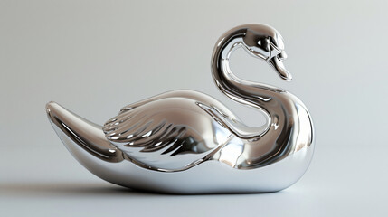 Metallic reflective material swan