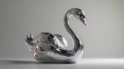  Metallic reflective material swan © Anthony