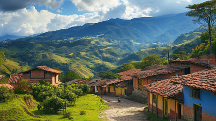 Colombia village.  - obrazy, fototapety, plakaty