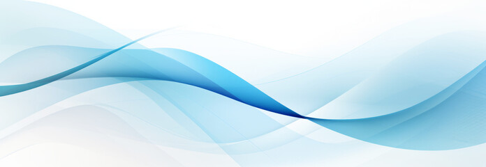 Elegant blue abstract waves design on white background for banner