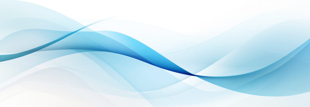 Elegant blue abstract waves design on white background for banner © Robert Kneschke