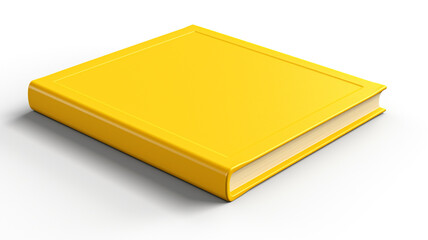 yellow hardcover book front cover isolated on white background