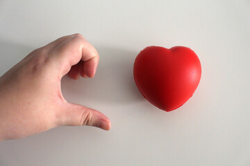 Obraz premium Red heart shape isolated on white,Happy Valentine's Day,health care