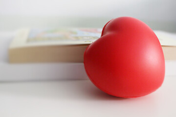 Red heart shape isolated on white,Happy Valentine's Day,health care