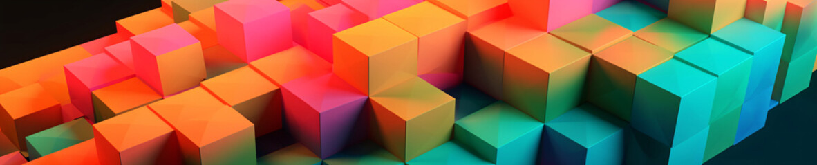 3D Color Block Maze: A Vivid Abstract Artwork