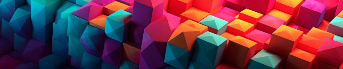 Vibrant Geometric Shapes: A Spectrum of 3D Cubes in Vivid Colors