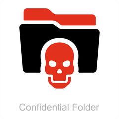Confidential Folder and Folder icon concept