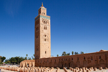 Naklejka premium Minaret, in the city of Marrakech, Morocco