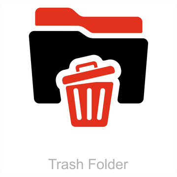 Trash Folder and Folder icon concept