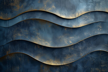 Abstract golden and black wavy textured background suitable for luxury design concepts or elegant...
