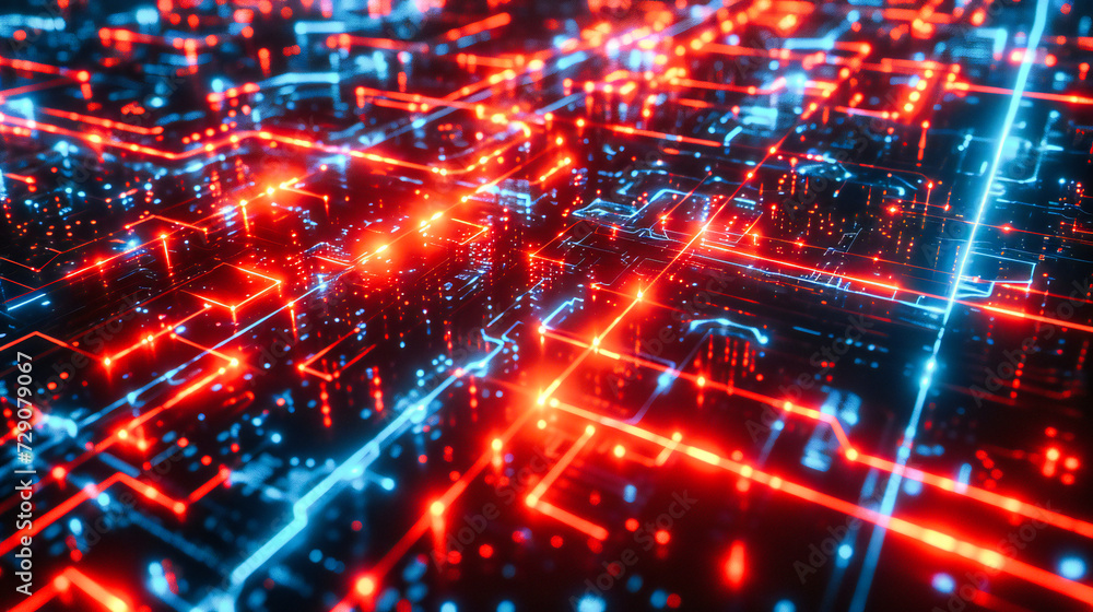 Poster abstract and futuristic technology concept, featuring digital network lines and cyber connections in