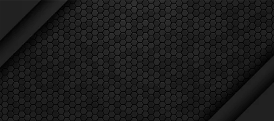 Fotobehang black hexagon material modern background © Flookker