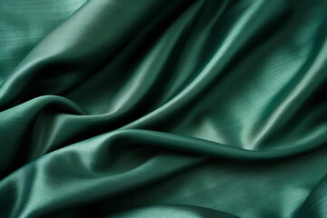 Fototapeta premium Green fabric with very soft feel to it's surface.