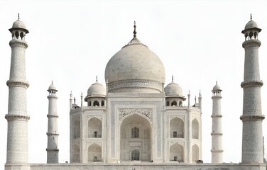 Fototapeta na wymiar Taj mahal in agra isolated on white background.