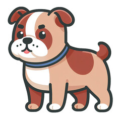 Adorable Bulldog logo, cartoon style, isolated