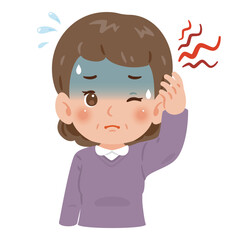 頭が痛い中年女性