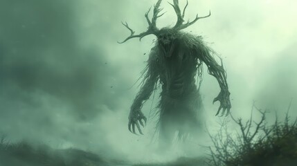 Fototapeta premium scary ghost in the fog