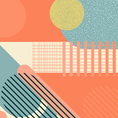 geometric object with riso print effect vector graphic element. poster template