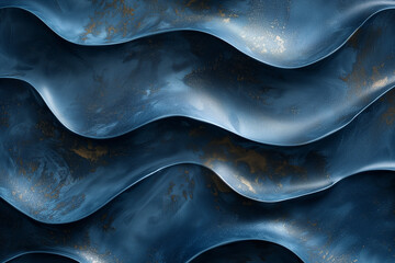 Elegant blue leather fabric with golden flecks, suitable for a luxurious background or abstract...