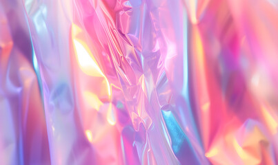 Obraz premium Abstract pink pastel holographic blurred background, Generative AI